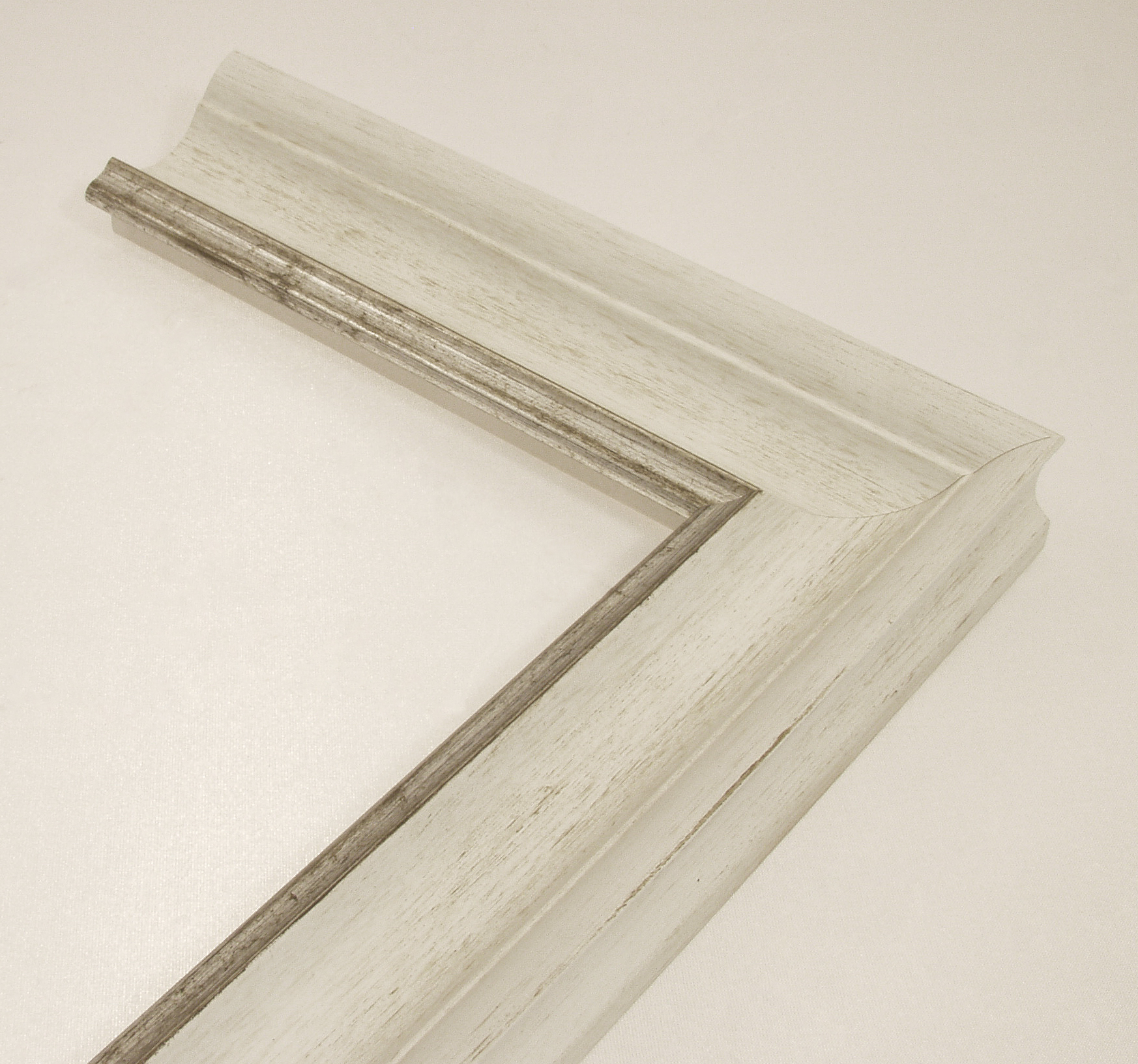 klassisch 48 mm Bilderrahmen Echtholzrahmen, klassisches Profil weiß-silber Breite